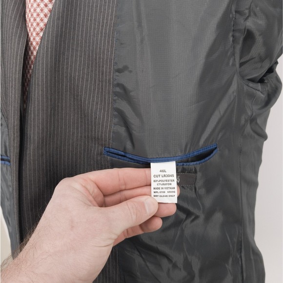 Kenneth Cole Reaction Men's Sport Coat Blazer Suit Jacket 2 Button Pinstripe 46L - Picture 9 of 11